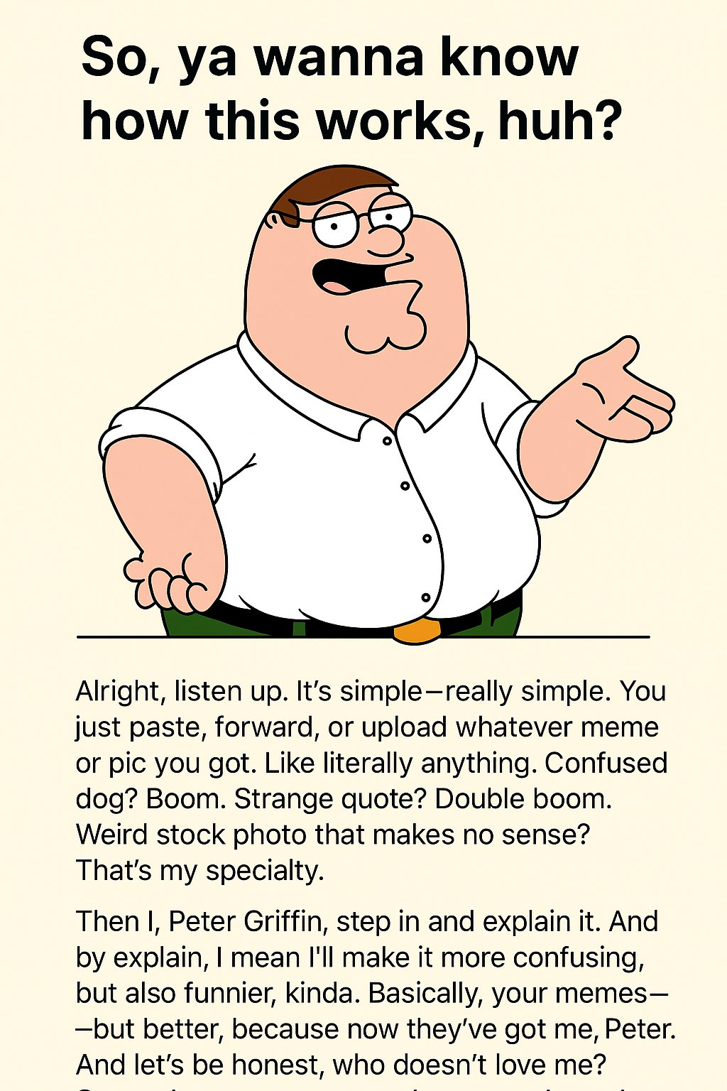 How PeterExplainsIt Works